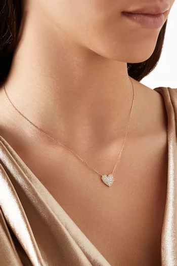 Heart Diamond Necklace in 18kt Gold