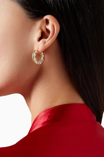 Multi-stone Hoop Earrings in 18kt Gold