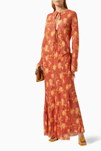 Azalea Wrap Maxi Dress in Silk
