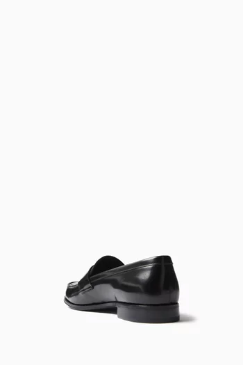 Triangle Logo Loafers in Brushed-leather