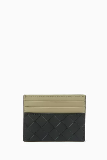 Credit Card Case in Intrecciato Leather