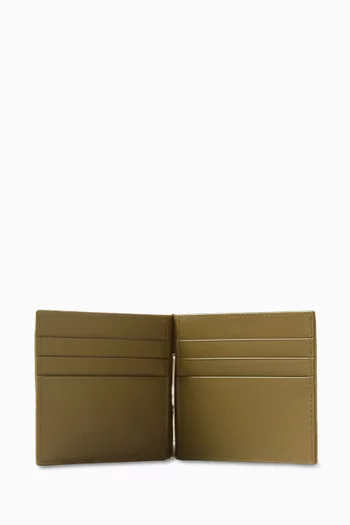 Bi-fold Bill Clip Wallet in Intrecciato Leather