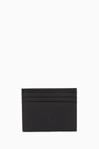 Flamingo Print Card Holder in Leather