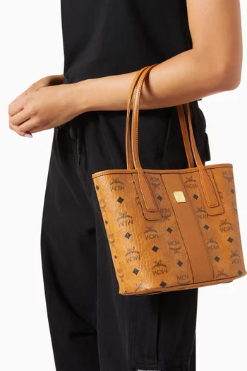حقيبة يد ليز ميني بتصميم بوجهين قنب بنقشة فيزيتوس وشعار الماركة