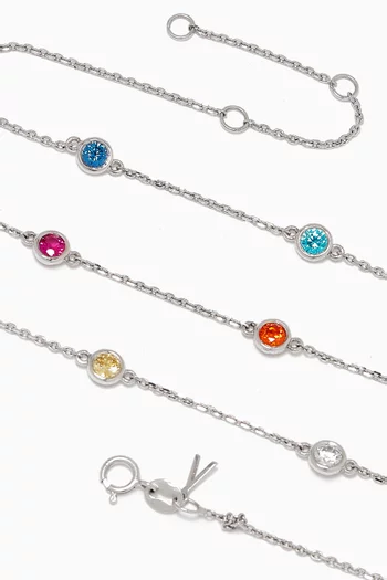 Mini Rainbow Necklace in 18kt White Gold