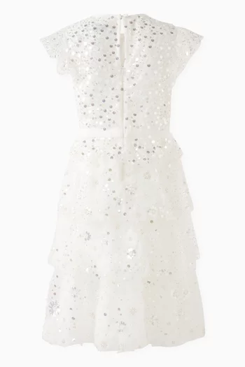 Sequin-embellished Tiered Dress in Tulle