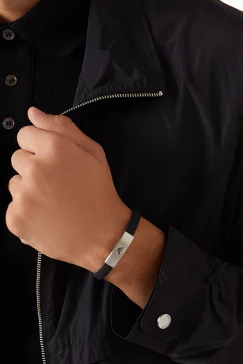 Emporio armani men's sale black eagle logo bracelet