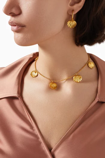 Rococo Shell Necklace in 24kt Gold-plated Brass