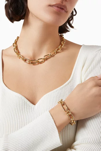 Cresca Chain Necklace in 14kt Gold-plated Brass