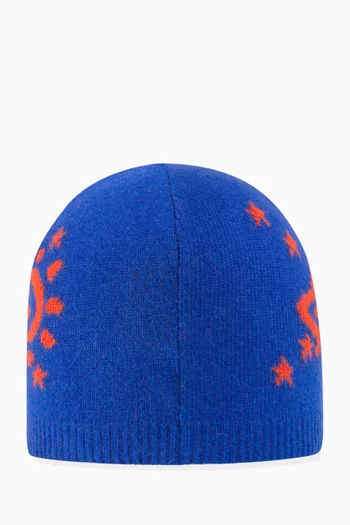 قبعة للرضع منسوجة بشعار حرفي GG متداخلين ومركبة فضائية صوف
