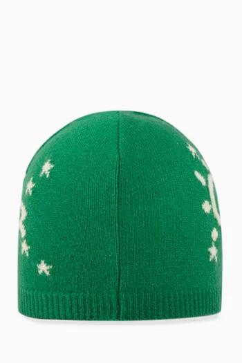 قبعة للرضع منسوجة بشعار حرفي GG متداخلين ومركبة فضائية صوف