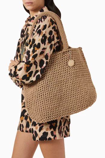 Large Shiny Tote Bag in Glitter Crochet