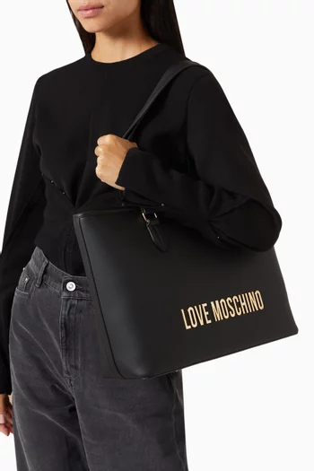Medium Bold Love Tote Bag in Faux Leather