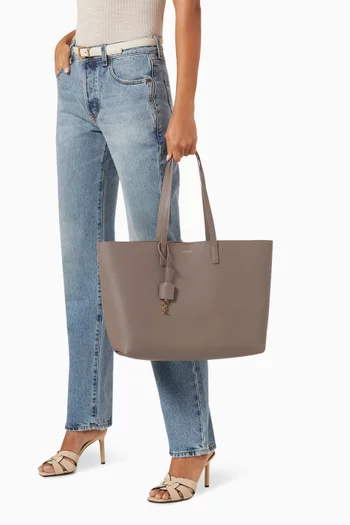 Medium East West Tote Bag in Smooth Leather