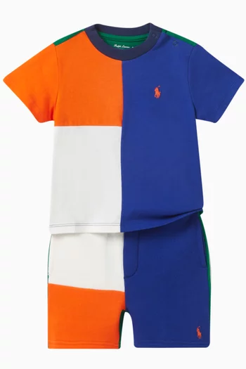 Colour-block Logo Shorts in Cotton