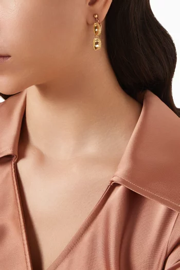 Moda Mirror Drop Earrings in 18kt Gold