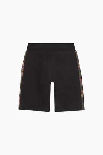 Camo-striped Shorts in French Terry