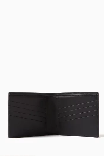 Logo Embossed Bi-fold Wallet in Calfskin Leather