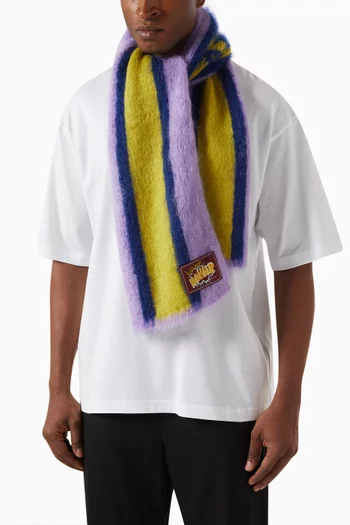 'Fuzzy Wuzzy' College Scarf in Mohair-blend
