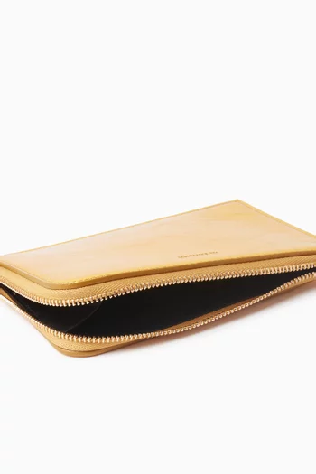 محفظة جيرو متوسطة بتصميم ظرف جلد لامع