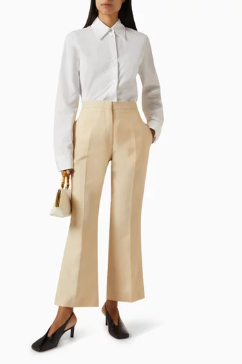 Cropped Tailored Pants in Gabardine