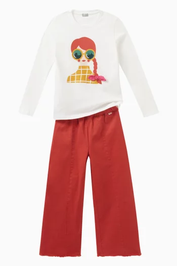 Wide-leg Trousers in Cotton