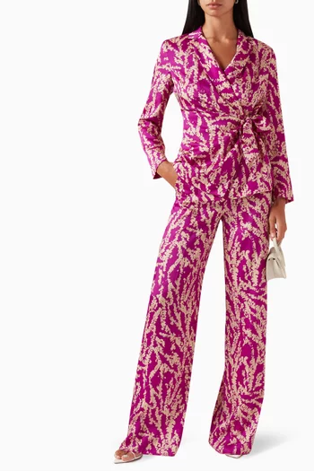 Eolo Printed Wide-leg Pants in Twill