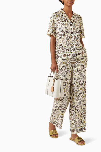 Paisley-print Pyjama Pants in Silk-twill