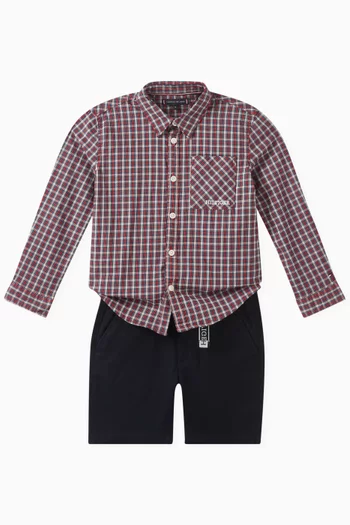 Checked Shirt in Stretch-cotton