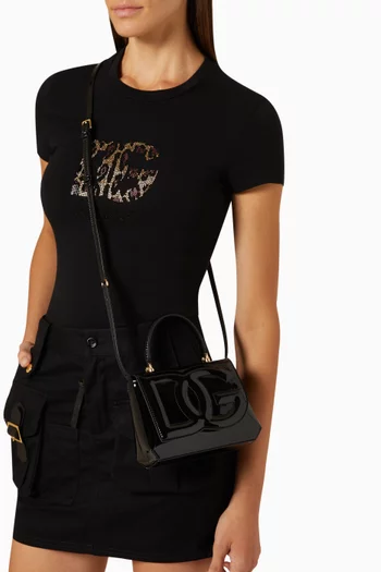 Small DG Logo Top-handle Bag in Patent Leather