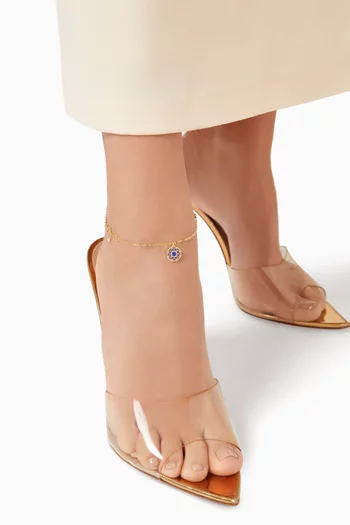 Amelia Marrakesh Mother of Pearl Anklet in 18kt Yellow Gold