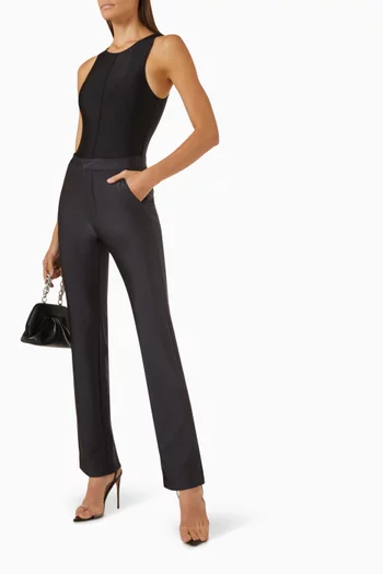 Compression Shine Boot-cut Trousers in Stretch-nylon
