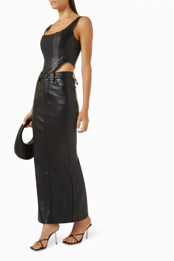 Corset Crop Top in Faux Leather