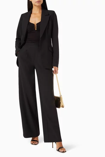 Pleated Pants in Bonded Scuba