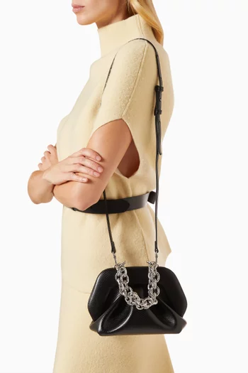 Mini Gea Clutch Bag in Snake-embossed Apple Fabric