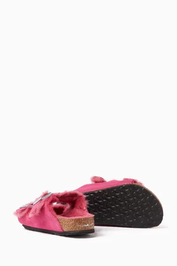 Arizona Sandals in Shearling & Suede