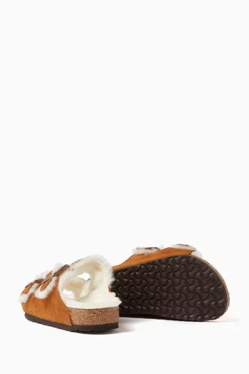 Arizona Sandals in Shearling & Suede