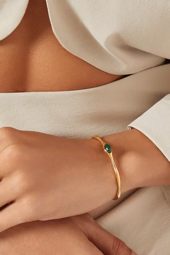 Magma Malachite Cuff in 18kt Recycled Gold-plated Sterling Silver