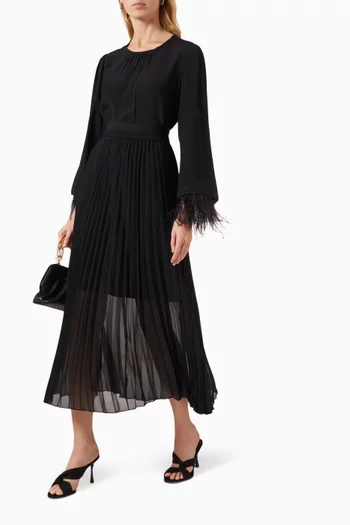 Lubiana Pleated Midi Skirt in Georgette