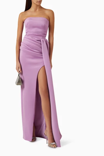 Strapless Draped Maxi Gown