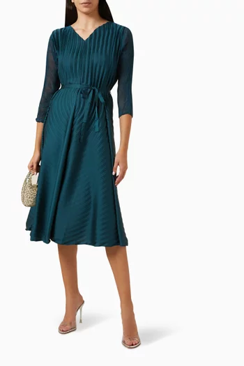 Olivia Tie Waist Dress in Satin