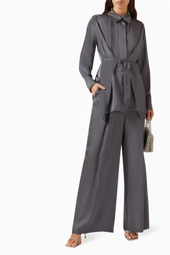 Pleated Wide-leg Pants in Viscose