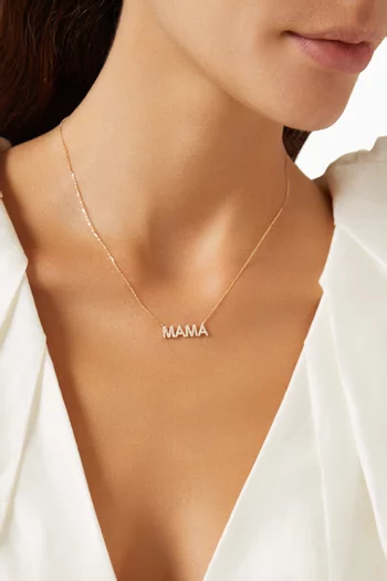 Mama Diamond Pendant Necklace in 18kt Gold