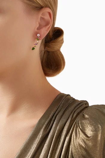 Fireworks Fiesta Precious Gemstone Earrings in 18kt Rose Gold