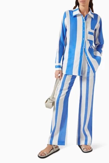 Italy Striped Flared Pants