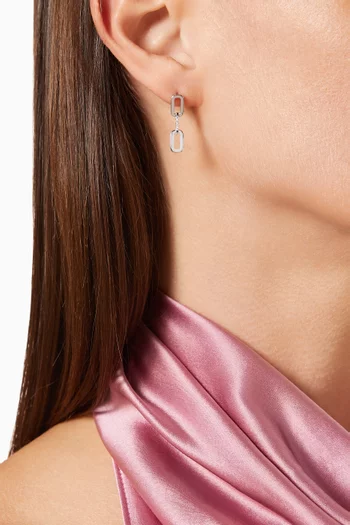 Link Earrings in 18kt White Gold