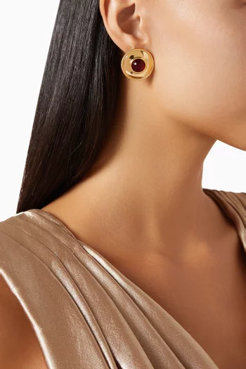 The Shiraz Stud Earrings in Gold-plated Brass