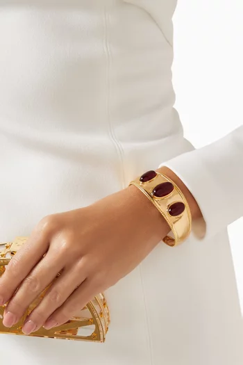 The Shiraz Open Bangle in Gold-plated Brass