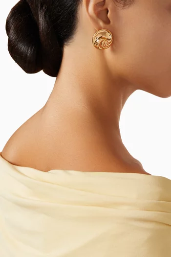 The Leila Stud Earrings in Gold-plated Brass