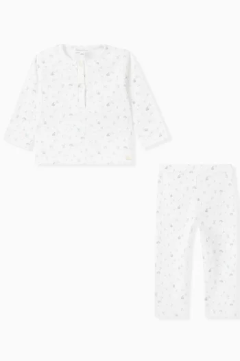 Hedgehog Print Pyjama Set in Cotton